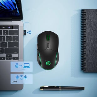 Gaming Bluetooth Wireless 2.4 Mouse Rgb Luminous Lightweight Design Desktop Laptop Home Office High Aesthetic Value