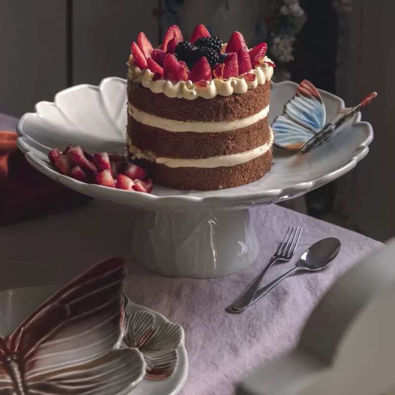 Ceramic Tableware Cake Plate American Restaurant Portuguese Bordallo Pinheiro Porcelain Underglaze Color Food Grade