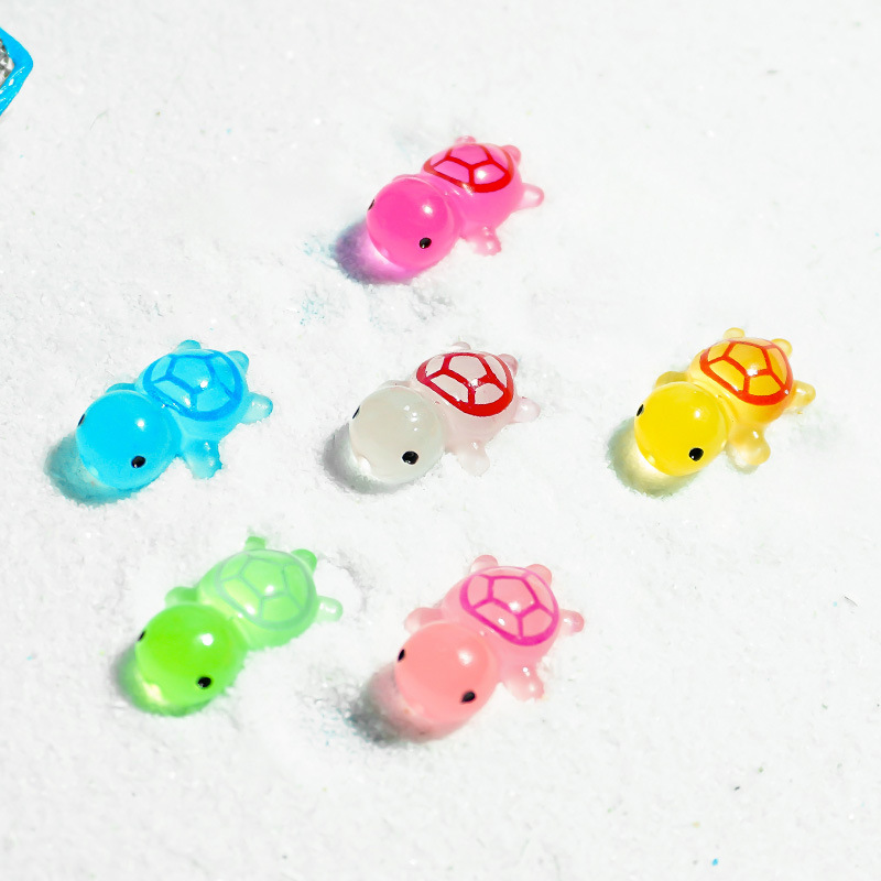 Decoración de tortuga luminosa, accesorios de bolsa ciega de micro paisaje, peceras de musgo, artesanías de resina de paisajismo, adornos de escritorio