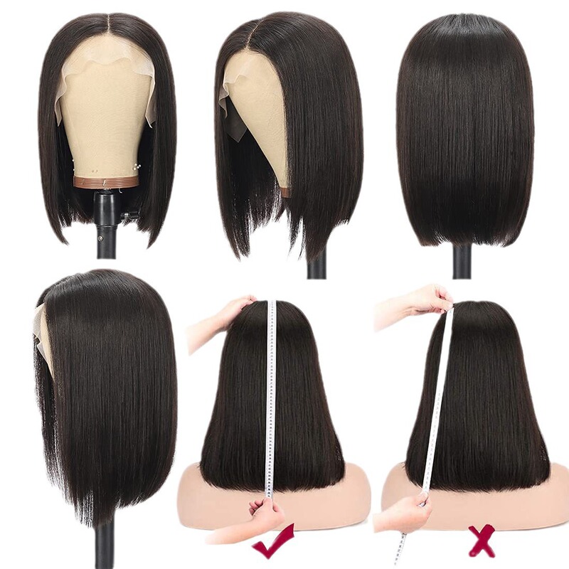 跨境电商wigs 时尚短直发波波头 前蕾丝假发 自然透气化纤头|undefined
