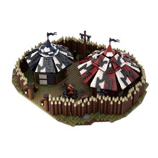 Cross-Border Moc-114605 Medieval Large Village Theme Mercenary Camp Module 2524 Particle Number