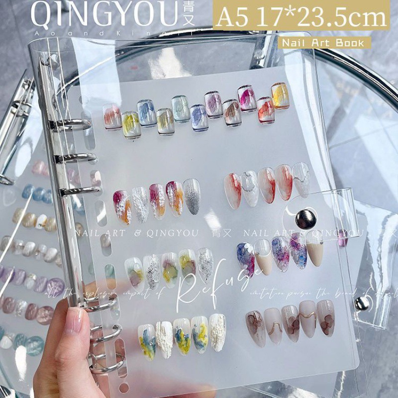 Tablero de Arte de uñas libro de almacenamiento transparente esmerilado tienda pantalla multifuncional acrílico de hojas sueltas tablero portátil desgaste de uñas
