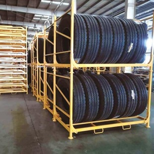 Tire Stacking Rack Foldable and Removable Warehouse Shelf Steel Material Rack Turnover Rack Car Material Rack Manufacturer