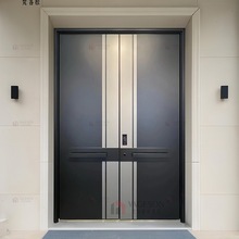 入户铸铝别墅大门双开门农村自建房进户子母对开断桥防盗庭院定