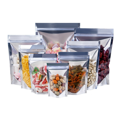 Aluminized Yin and Yang self-standing ziplock bag aluminum foil translucent seal bag nut dry goods food packaging bag wholesale