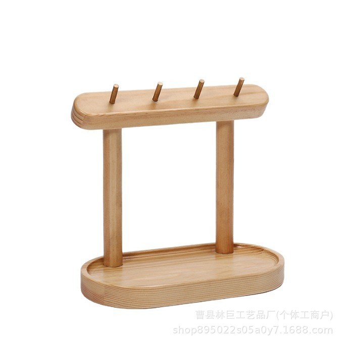 实木简约玄关钥匙架客厅桌面首饰挂钩创意摆件手工diy创意置物架|undefined
