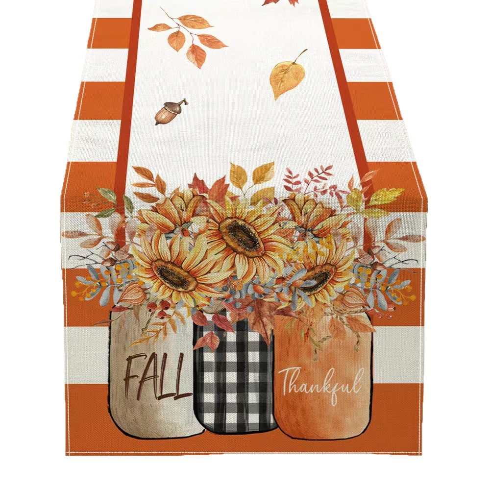 Mantel de mesa con estampado otoñal de Acción de Gracias 2024, decoración festiva para mesa de comedor y sala de estar, mantel decorativo para días festivos.