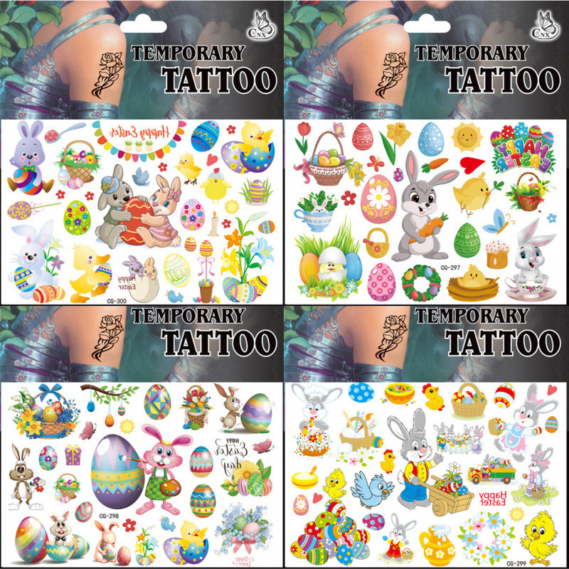 New Children's Cartoon Easter Tattoo Stickers Cute Rabbit Egg Party Party Gifts Temporary Tattoo Stickers New Children's Cartoon Easter Tattoo Stickers Cute Rabbit Egg Party Party Gifts Temporary Tattoo Stickers