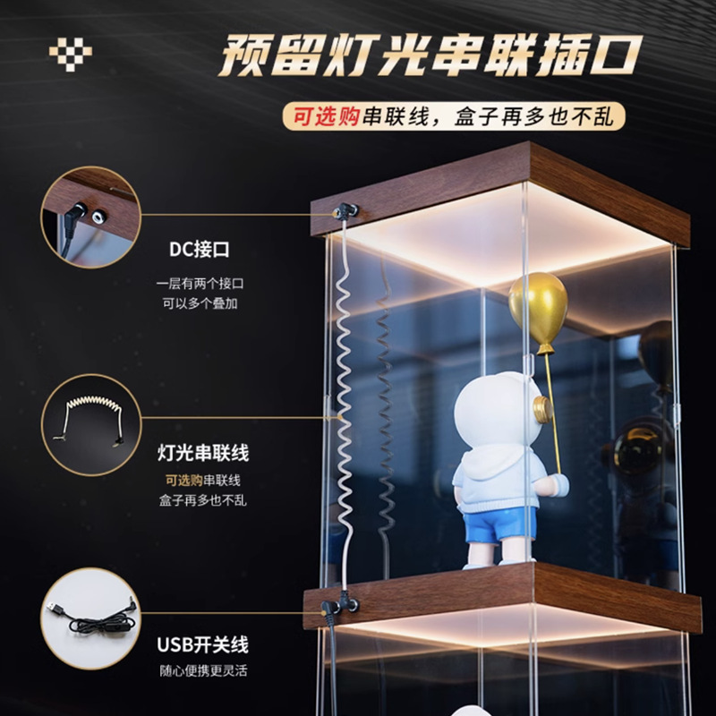 适用拼酷粉黛二十二凤冠粉冠粉红色凤冠收纳展示盒透明防尘罩子|undefined
