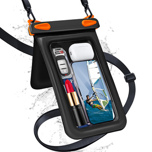Cross-Border Hot Sale 8.9inch Double Bag Sponge Floating Mobile Phone Waterproof Bag Swimming Rafting Waterproof Mobile Phone Protective Cover