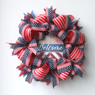 Door Decoration Ornaments American Independence Day Garland Door Hanging National Day Decorations Family Holiday Decoration Props