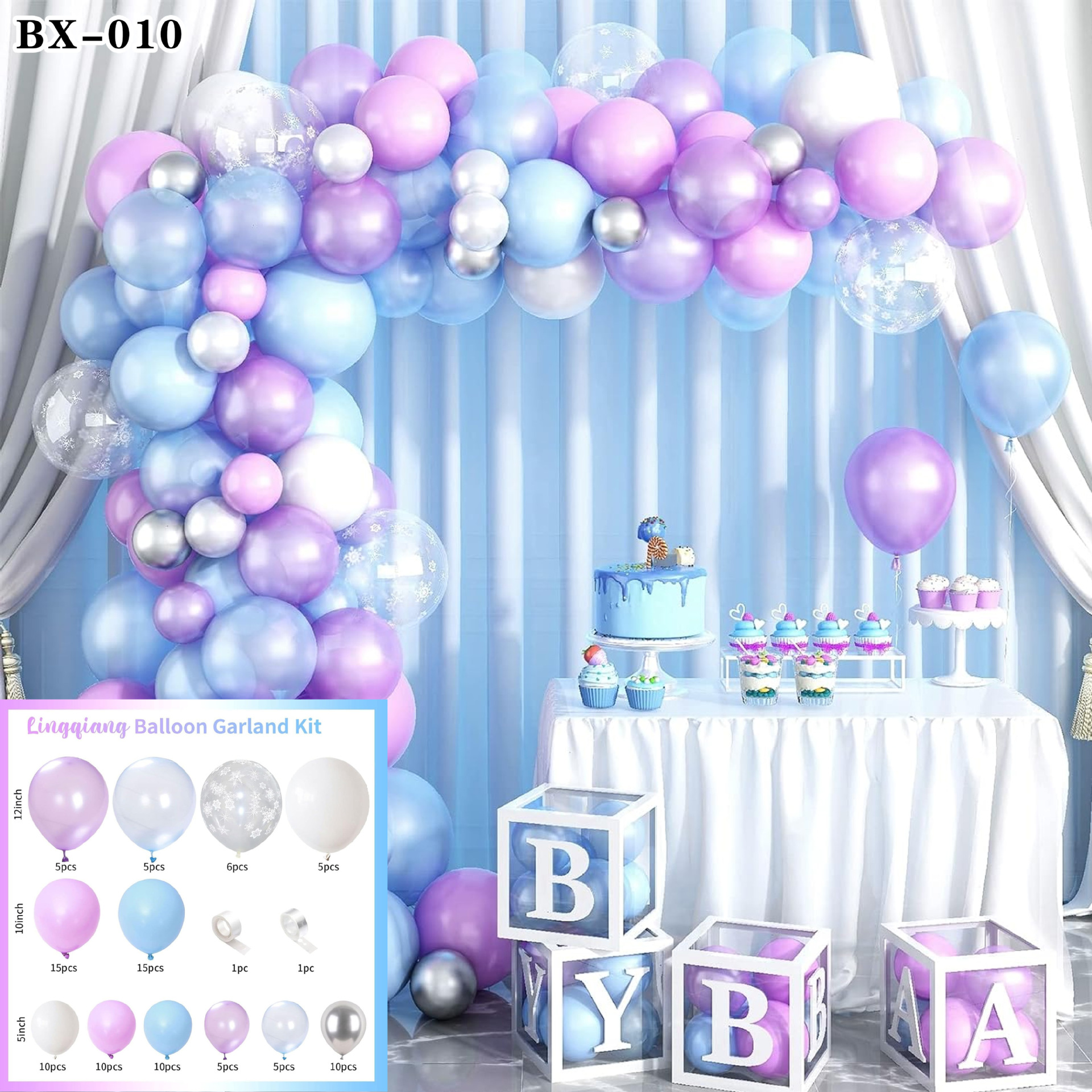 Frozen azul tema cumpleaños decoración globo traje princesa niña niños años de edad decoración escena diseño