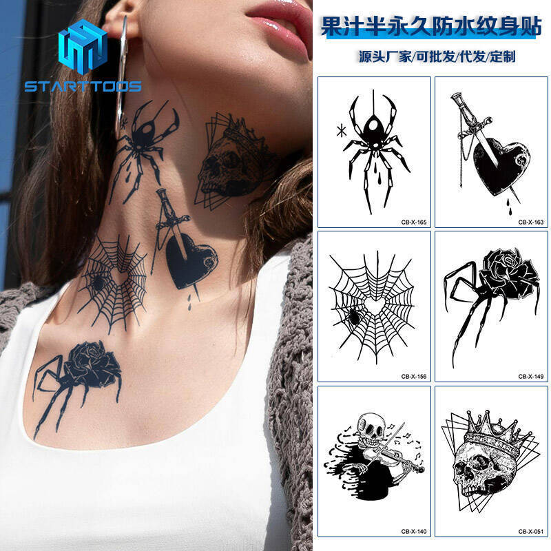 Abstract Cool Spider Small Pattern Herbal Juice Tattoo Sticker Personalized Waterproof Temporary Tattoo Wholesale Trend