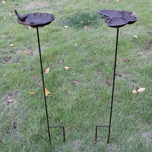 Retro Pastoral Villa Courtyard Cast Iron Iron Bird Feeder Bird Food Basin Garden Decoration Ornaments Flower Arrangement