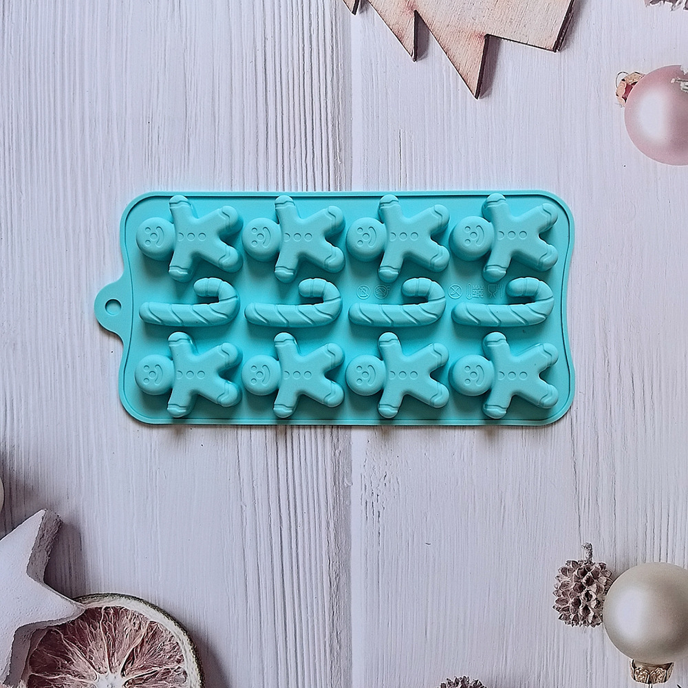 12 galletas de jengibre hombre chocolate 674 galletas molde de silicona dulces pudín molde de postre pastel para hornear