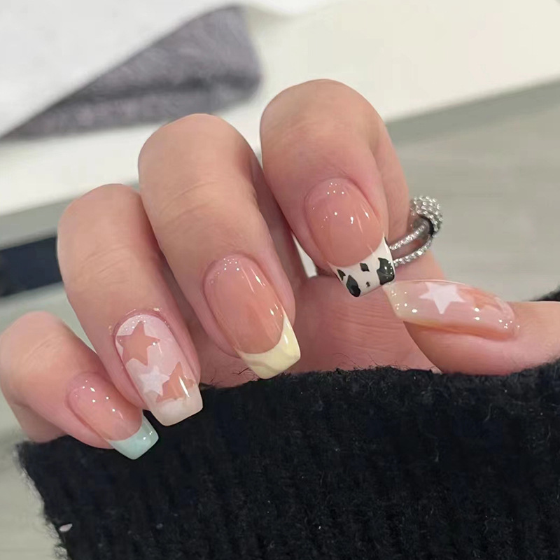 Cute Star Milk Pattern French Naive Childlike Nail Patch Multicolor Diverse Nail Patch Little Red Book nails Cute Star Milk Pattern French Naive Childlike Nail Patch Multicolor Diverse Nail Patch Little Red Book nails