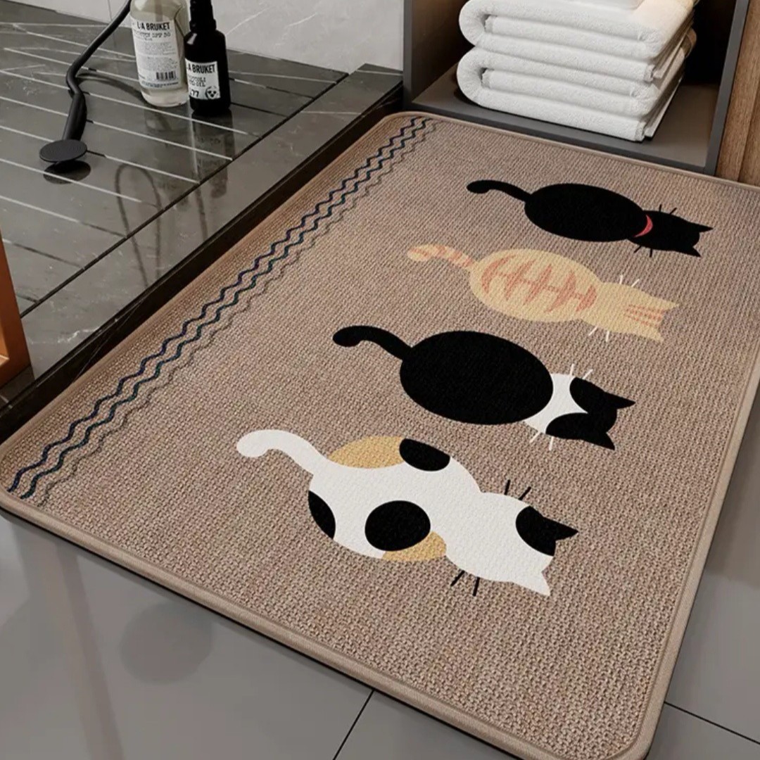 Alfombra de lino de baño alfombra de agua de absorción de agua de baño alfombra antideslizante en la puerta del baño alfombra de secado rápido