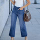 Cross-border curve exquisite jasper dignified loose slim straight pants washed jeans European and American fashion pants in