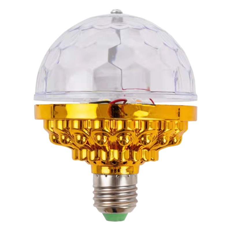Bombilla LED bola mágica dorada RGB, luz ambiental para KTV y escenarios, efecto cristal E27