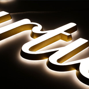 Meishi stainless steel back luminous word mini resin luminous word led luminous word production Advertising Guide card