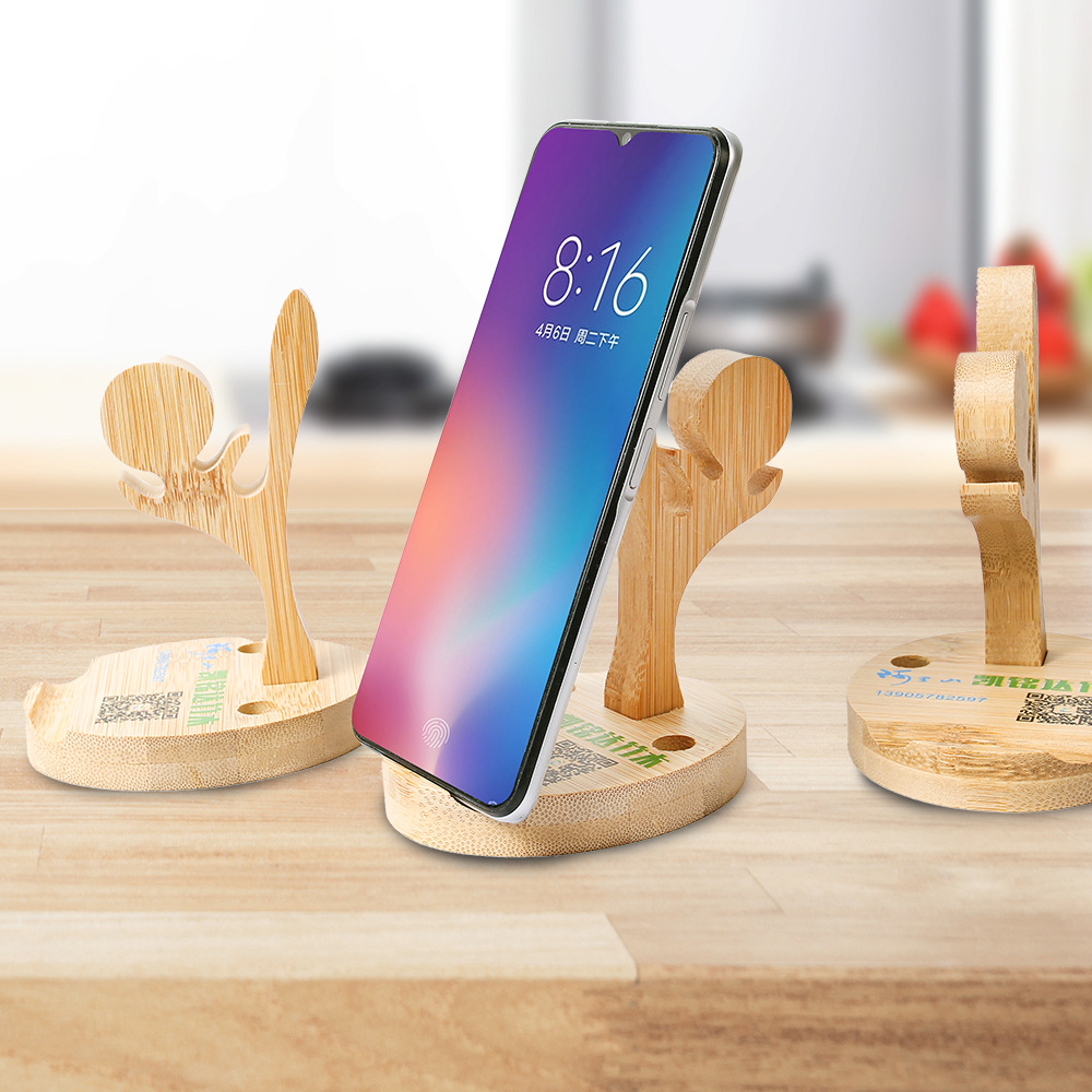 Nuevo soporte de teléfono móvil de bambú multi-funcional creativo escritorio teléfono móvil base perezoso Elk Horn modelado publicidad regalo