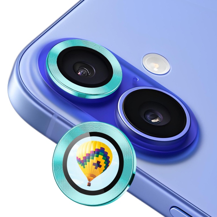 ENKAY Hat-Prince AR película protectora de lente metálica opaca aleación de aluminio + vidrio templado detrás para iPhone 16 / 16