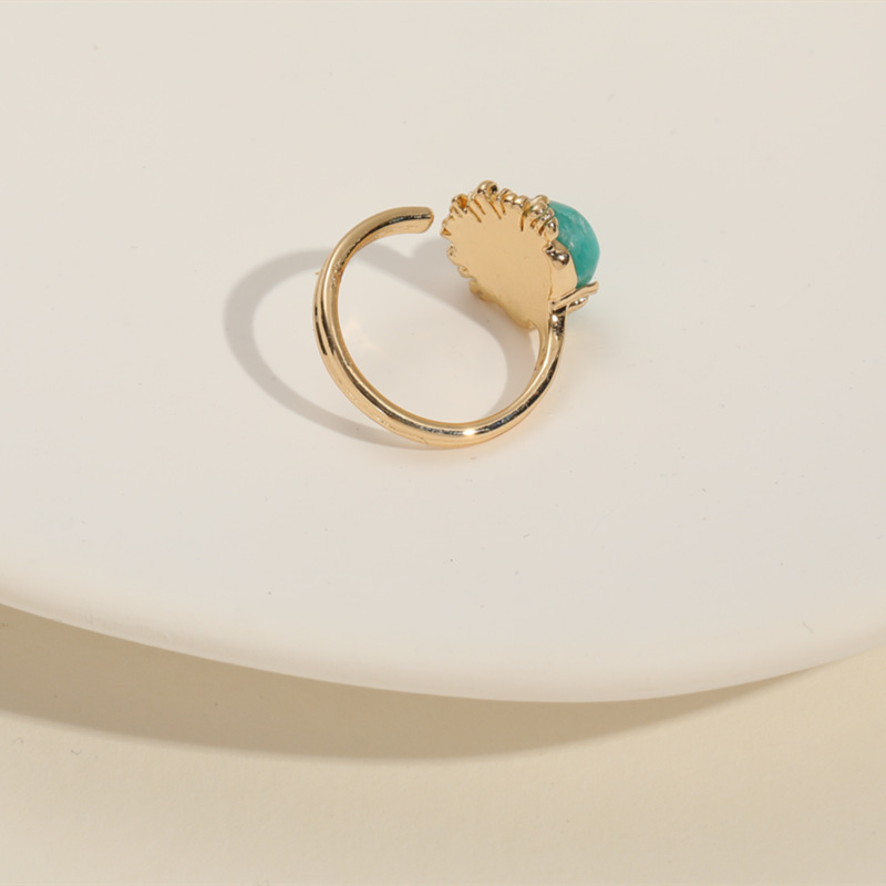 Womenu0027S Fashion Geometric Copper Natural Stone Rings Plating Copper Rings