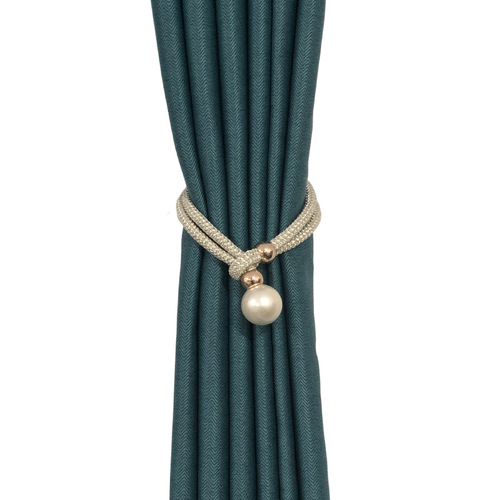 Pearl curtain straps and ropes wholesale light luxury fabric decoration laces curtain buckles adjustable drawstrings