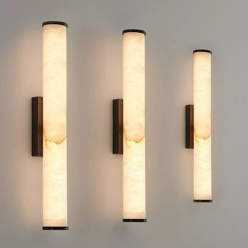 Cross-Border Supply of Modern Light Luxury Imitation Marble Wall Lamps, Living Room Lamps, Zhongshan Lighting Fixtures, Bedroom Lamps, Bedside Lamps, Indoor Wall Lamps