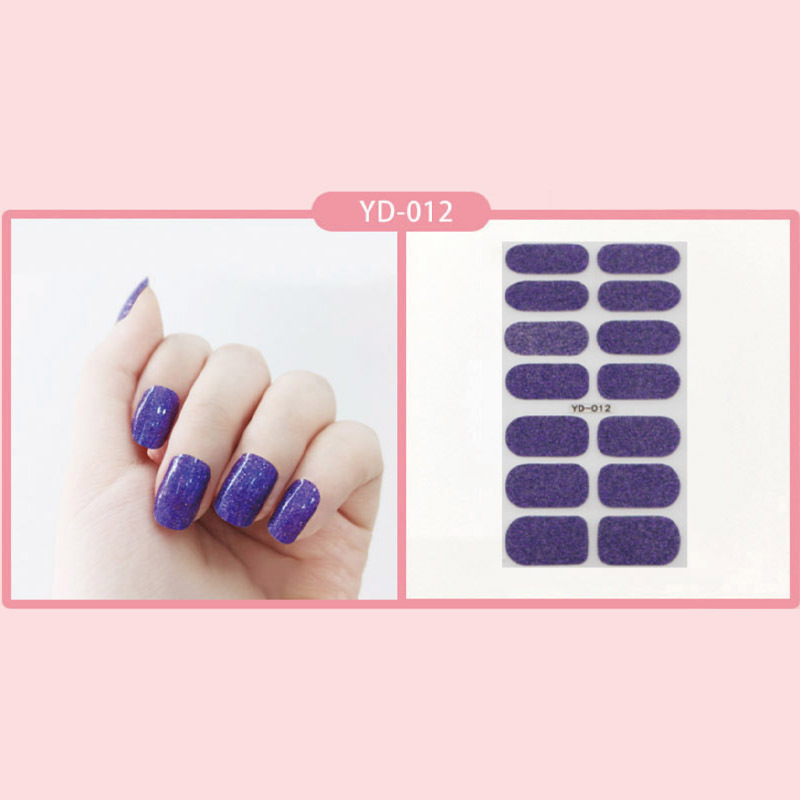 El nuevo parche de uñas en polvo de cebolla de color sólido de Idi 14 pegatinas de uñas pegatinas impermeables duraderas sin sellar fábrica al por mayor