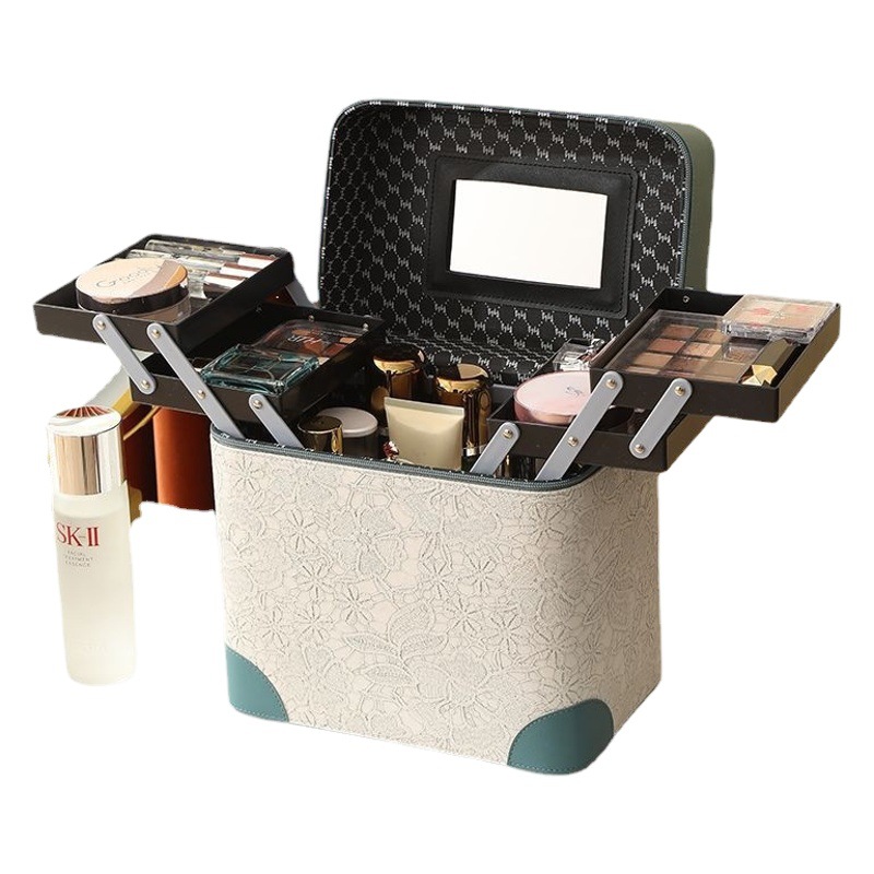 2023 nuevo caso cosmético maleta retro de gran capacidad caja herramientas tatuaje impermeable profesional manicura al por mayor