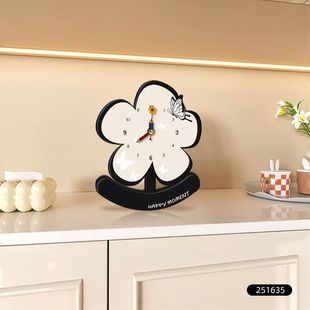 Modern Simple Middle Ancient Style Desktop Clock Table TV Cabinet Bedside Crystal Porcelain Flower Watch Decorative Painting