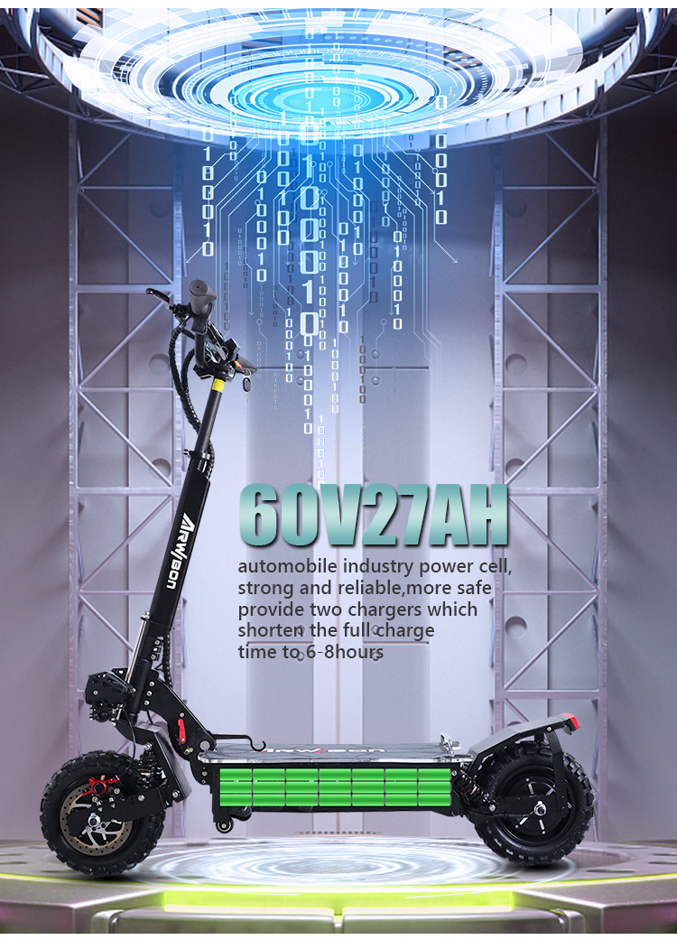 Electric Scooter with High Range, Portable and Foldable, Two-Wheeled Scooter, Lithium Battery-Powered, Performance Portable