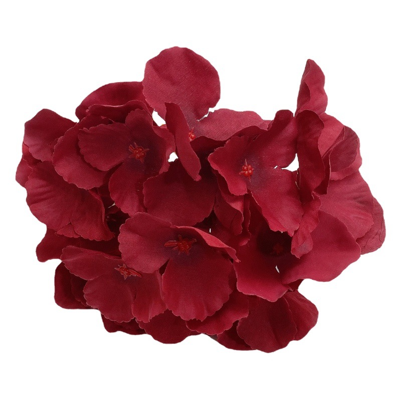 Hortensia de una sola cabeza de boda flor artificial auditorio boda arreglo de flores base hogar Decoración Floral suministro directo de fábrica