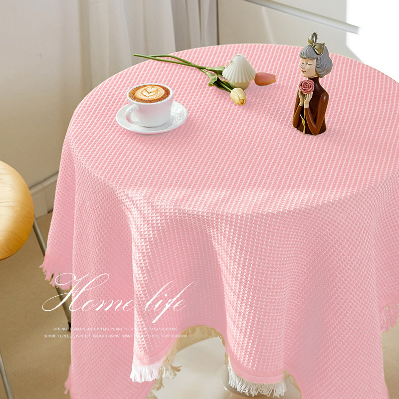 Topa de mesa francesa estilo japonés algodón lino blanco sensación de lujo ligero mesa redonda mesa de mesas mesa de mesas cuadradas