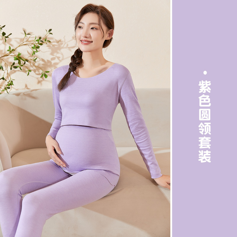 Purple round neck suit