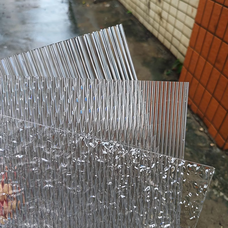 透明长虹亚克力条纹板水波纹有机玻璃隔断屏风塑料防尘柜门