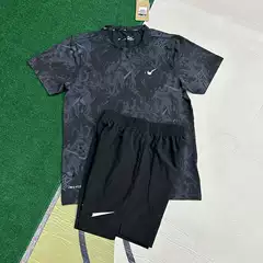 Summer Quick-Dry Shorts and Short-Sleeve Set Ice Silk Breathable Athletic Casual Gym Loose Running 4-Inch Foreign Trade