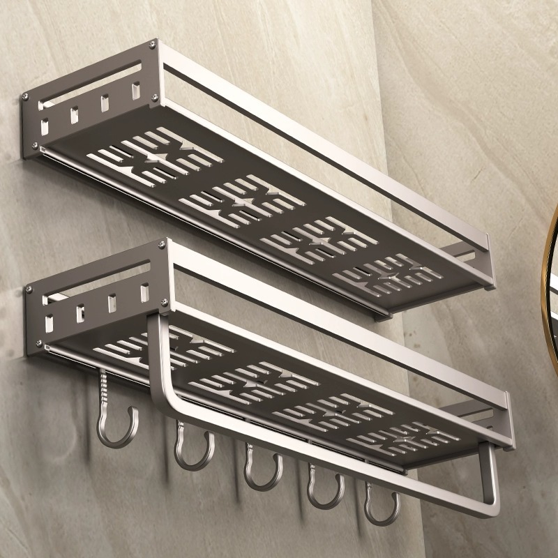 Gun gray bathroom storage rack bathroom punch-free wall-mounted toilet hand washing bathroom washstand wall storage