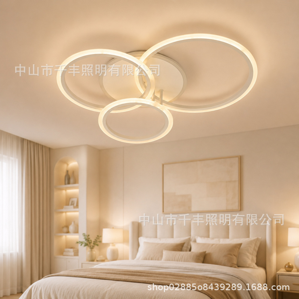 Lámpara de sala de estar moderna nórdica LED minimalista de atmósfera anular iluminación de techo creativa personalidad hogar luminarias de dormitorio al por mayor