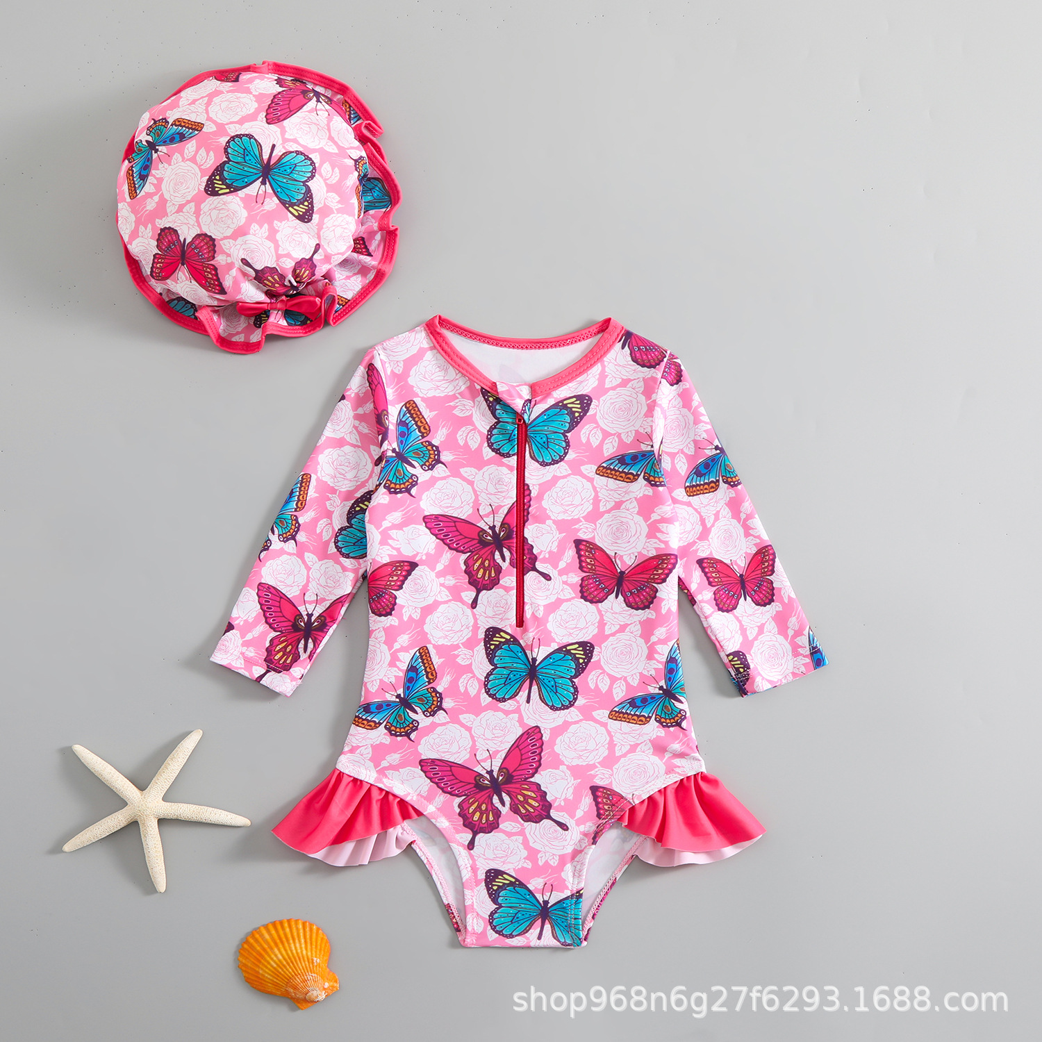 Traje de baño para niños, niña de una pieza, niño pequeño y mediano, lindo traje de baño para bebé, niña, protector solar de playa, traje de baño de aguas termales de secado rápido