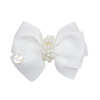 Children's hair accessory from pearl, hairgrip with bow for princess, bangs, simple and elegant design