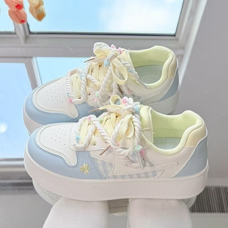 Thick-soled height-increasing cute loafers for women, 2026 spring and autumn new Korean-style color-blocking fashion versatile casual sneakers Thick-soled height-increasing cute loafers for women, 2026 spring and autumn new Korean-style color-blocking fashion versatile casual sneakers