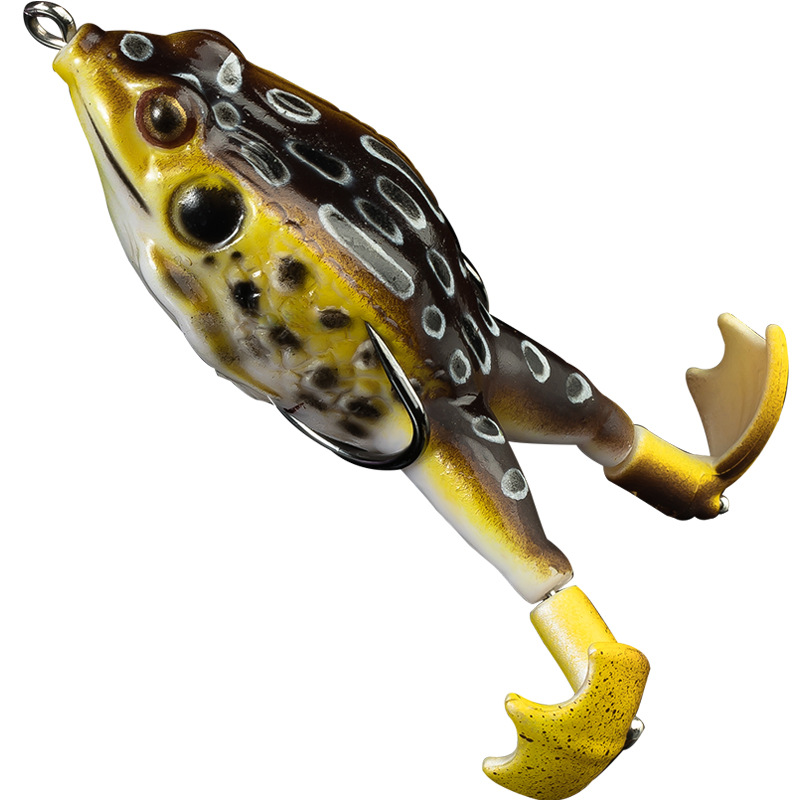 Cruzar la frontera biónica Lei Rana giratoria de agua tractor de superficie de acero de alto carbono doble gancho 9cm13g Luya cebo falso cebo suave