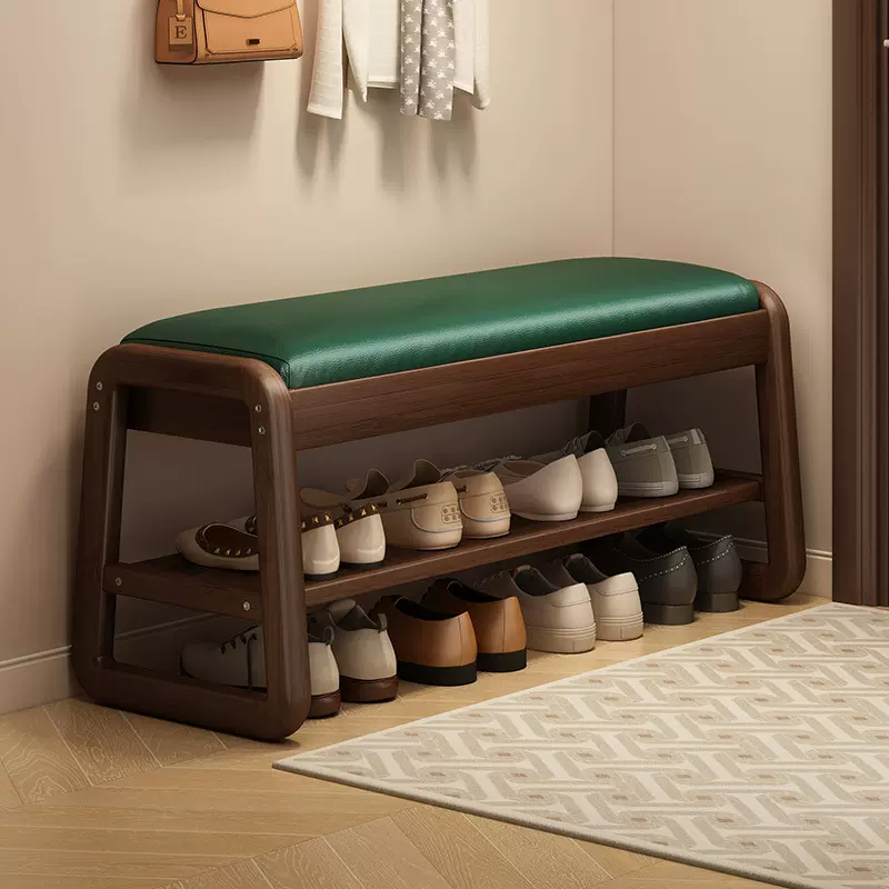 实木换鞋凳门口家用入户进门可坐穿鞋凳鞋柜一体收纳高级感玄关凳