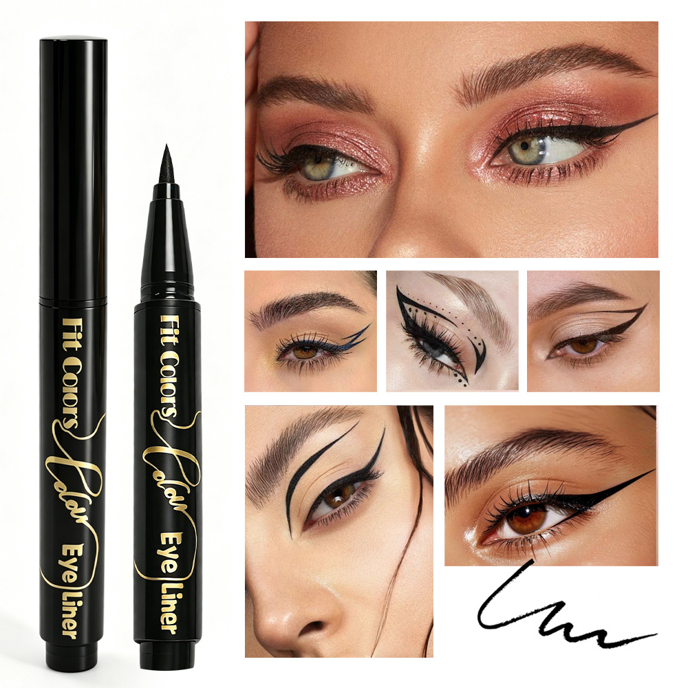 Cross-border FIT COLORS Black Eyeliner Pen, Smooth, Long-lasting, Waterproof, Sweat-proof, Non-smudging, Quick-drying Eye Makeup