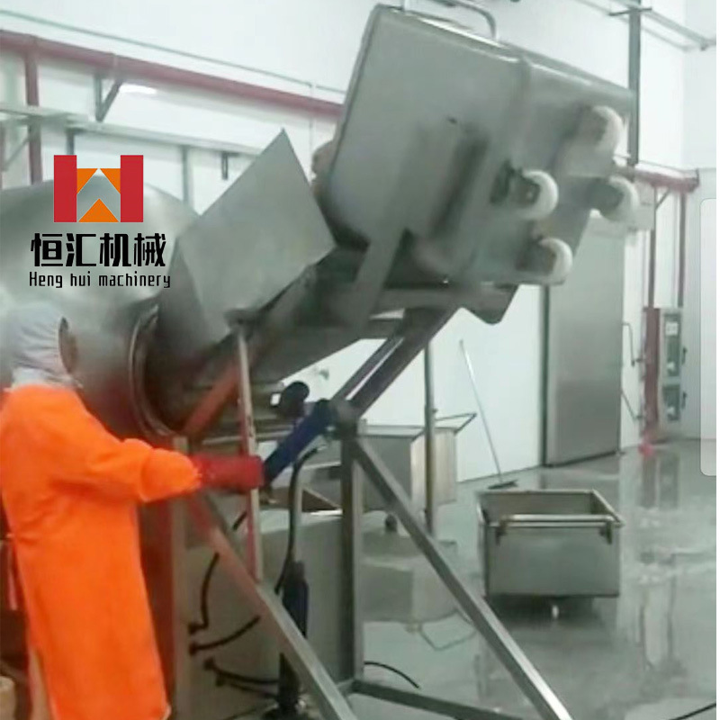 真空滚揉机料车提升设备 鸡胸肉鱼类腌制滚揉机 小料车自动提升机