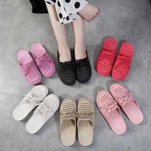 Summer Outerwear Student Fashion Korean Style Lace-Up Slippers Clogs Cool and Breathable Women's Outerwear Baotou Casual Slippers Dropshipping