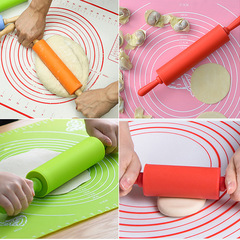 Factory silicone rolling pin roller rolling pin wooden double-ended handle dumpling skin flour rolling pin wholesale
