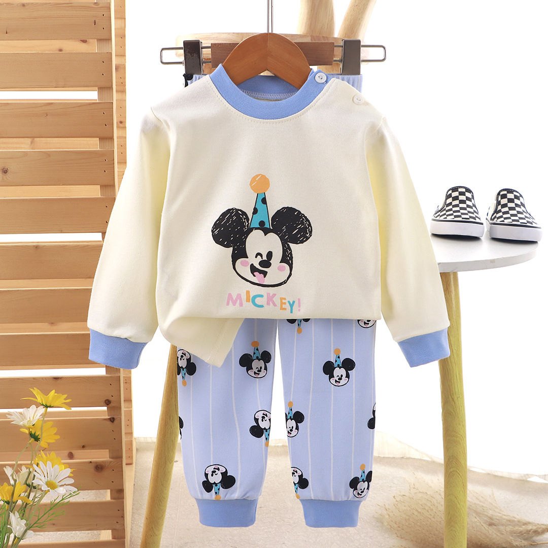 子供用下着セット 純綿 秋の新作 男の子用パジャマ 女の子用ホームウェア 暖かい秋服 秋用パンツ 子供服